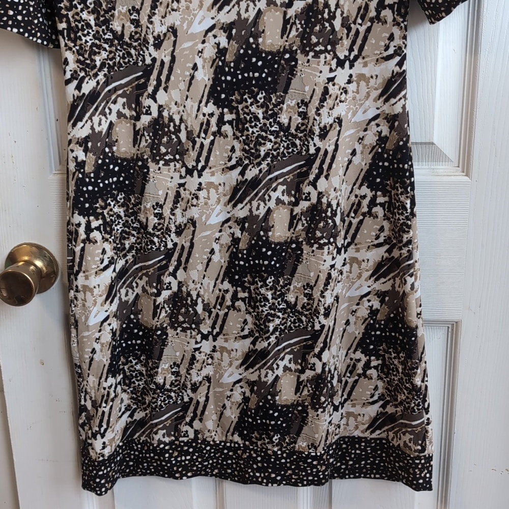 Style & Co Beige Brown Patterned Shift Dress Size PP - Picture 6 of 6